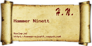 Hammer Ninett névjegykártya
